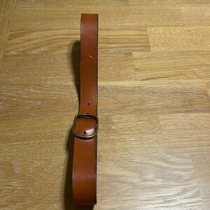 Anthropologie Brown Leather Belt with Gold Buckle size XL